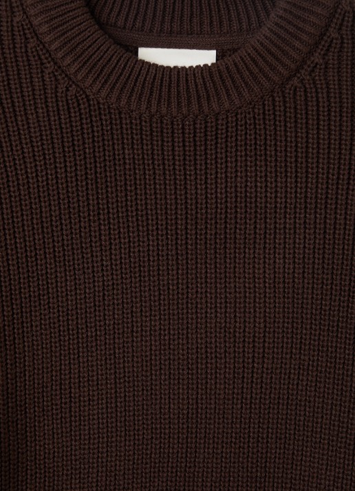 Les Deux Grofgebreide trui met ronde hals - detail bruin