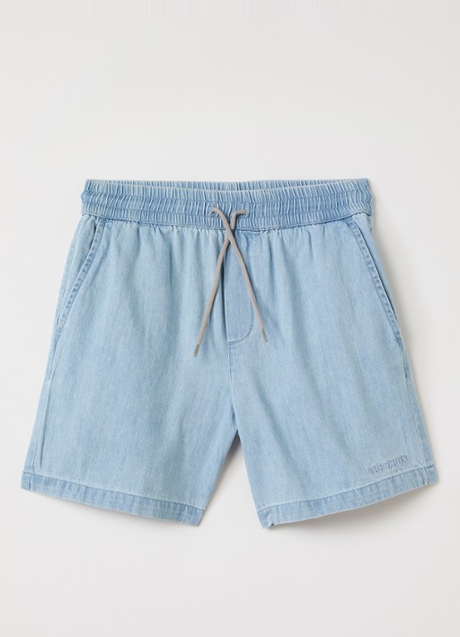 Les Deux Lawson straight fit korte broek van chambray