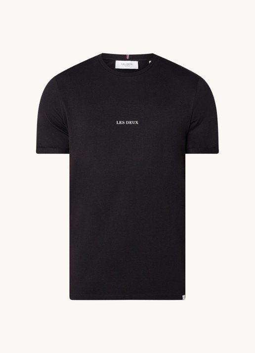 Les Deux Lens T-shirt met logo - voorkant zwart