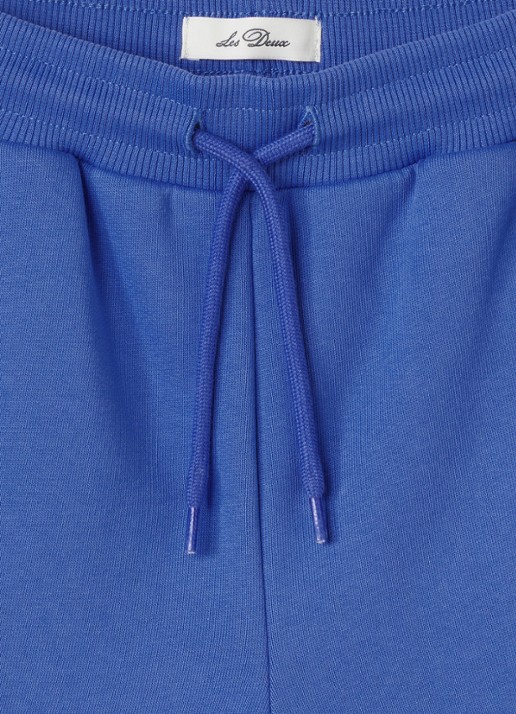 Les Deux Loose fit korte broek met logoborduring - detail kobaltblauw