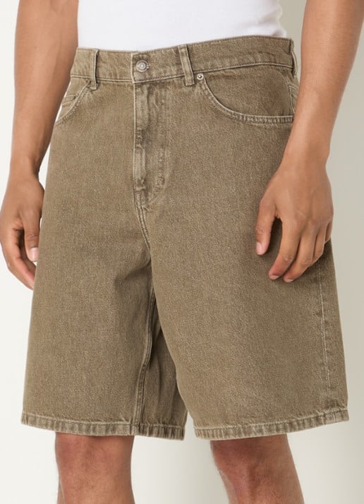 Les Deux Loose fit korte broek van denim met steekzakken