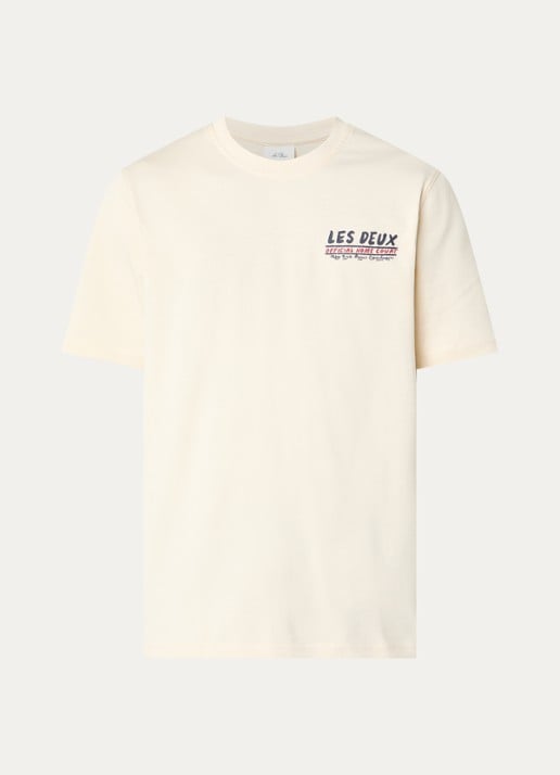 Les Deux Record T-shirt met front- en backprint - voorkant ivoor