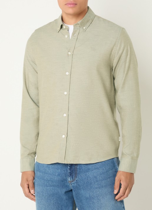 Les Deux Regular fit overhemd met kraag - detail beige