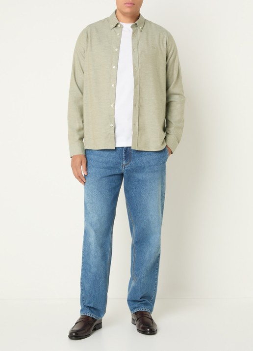 Les Deux Regular fit overhemd met kraag - voorkant 4 beige