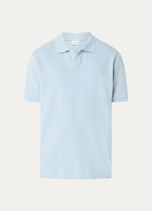 Les Deux Regular fit polo van piqué katoen - voorkant 3 lichtblauw