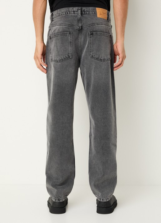 Les Deux Ryder straight fit jeans met gekleurde wassing - achterkant middengrijs
