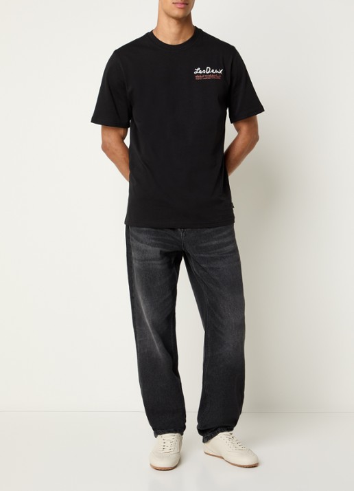Les Deux Ryder straight leg jeans met gekleurde wassing - voorkant 2 zwart