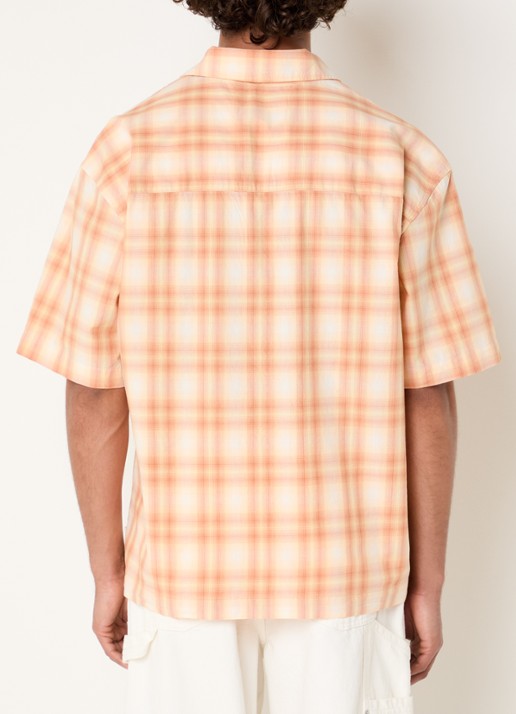 Les Deux Shadowcheck regular fit overhemd met ruitdessin - achterkant 3 oranje