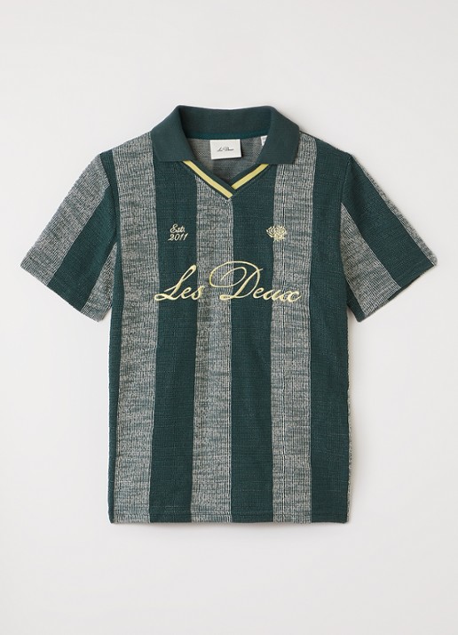 Les Deux Shakar grofgebreide polo met logoborduring