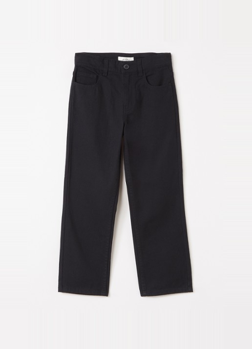 Les Deux Slim fit chino met steekzakken - voorkant zwart