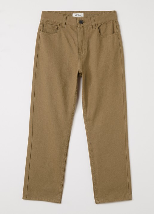 Les Deux Slim fit chino met steekzakken - voorkant 5 khaki
