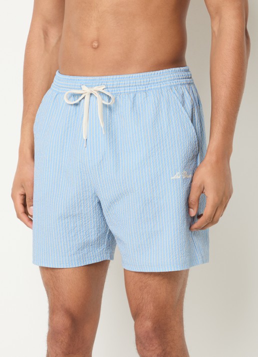 Les Deux Stan zwemshorts met streepprint en steekzakken
