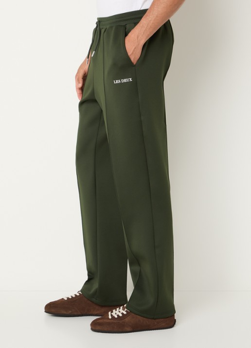 Les Deux Straight fit trainingsbroek met steekzakken en logo - detail 5 legergroen