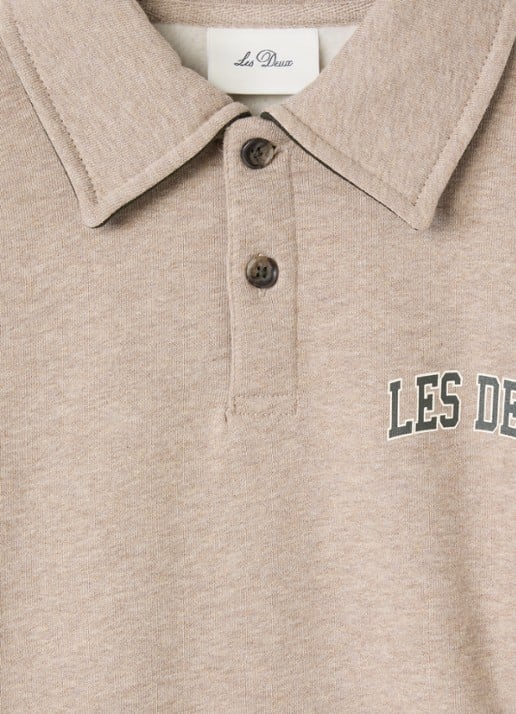 Les Deux Sweater met logo - detail donkerbeige
