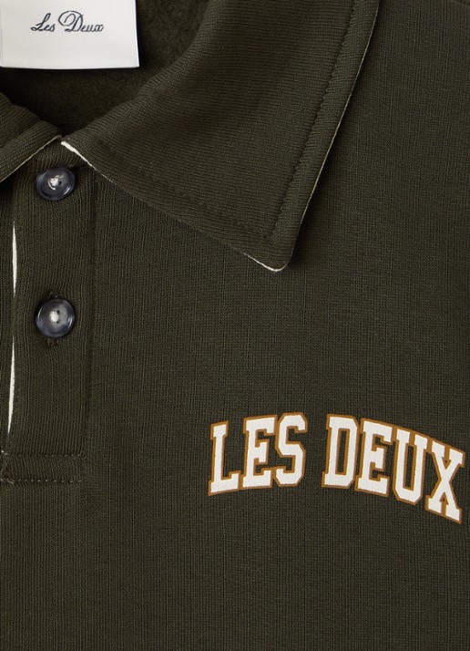 Les Deux Sweater met logo - detail 3 legergroen