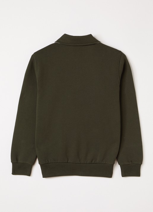 Les Deux Sweater met logo - voorkant 2 legergroen