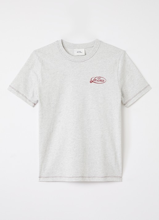 Les Deux T-shirt met logo- en backprint