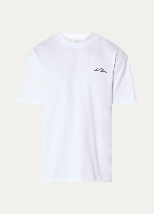Les Deux T-shirt met logoborduring - voorkant 2 wit