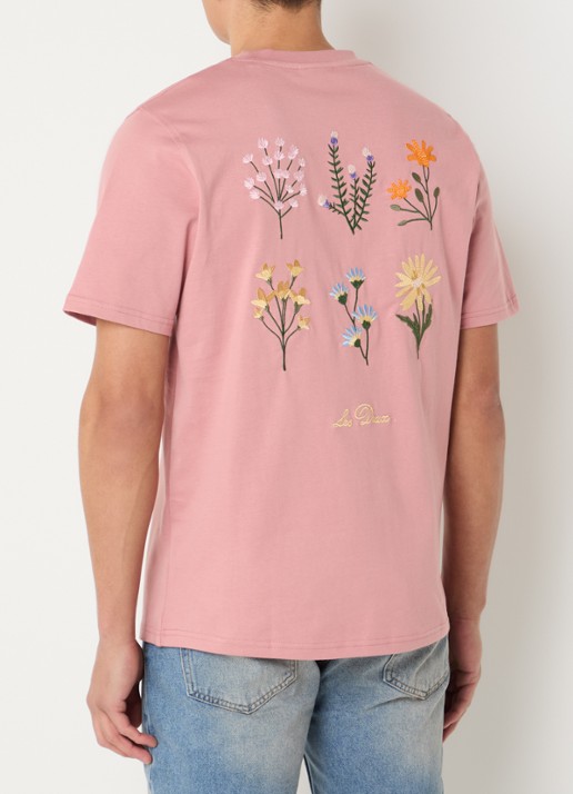 Les Deux Wild Flower T-shirt met logoborduring en backprint