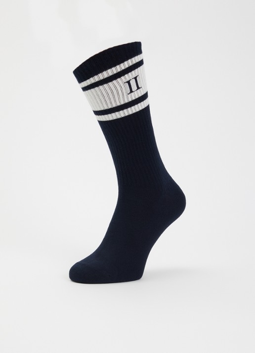 Les Deux William sportsokken met logo in 2-pack - detail 3 donkerblauw