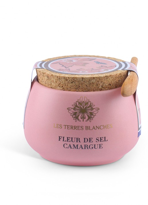 Les Terres Blanches Fleur de Sel Camargue zeezoutvlokken met lepel 100 gram