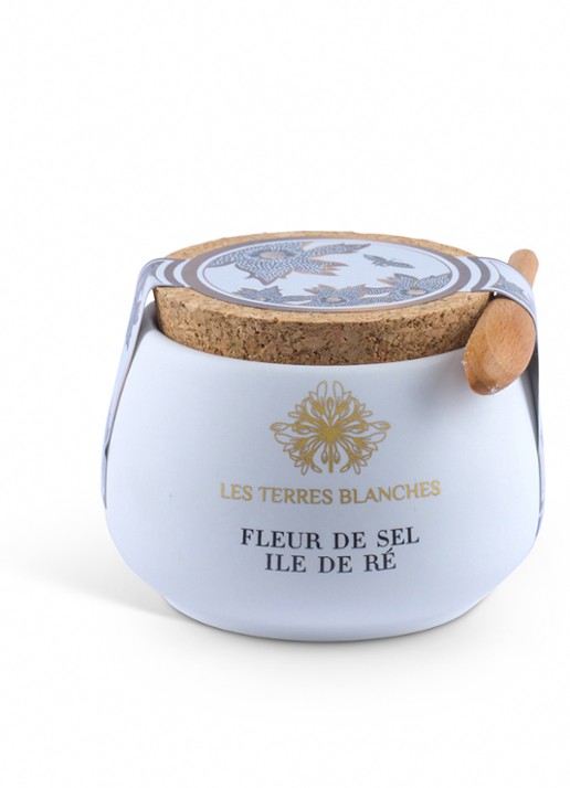 Les Terres Blanches Fleur de Sel Ile de Ré zeezoutvlokken met lepel 100 gram