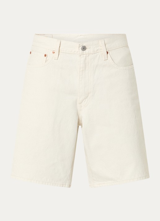 Levi's 468 loose fit korte broek van denim met gekleurde wassing - voorkant 2 gebroken wit