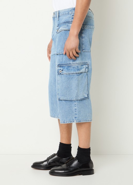 Levi's 478 loose fit korte cargobroek van denim  - detail 5 indigo