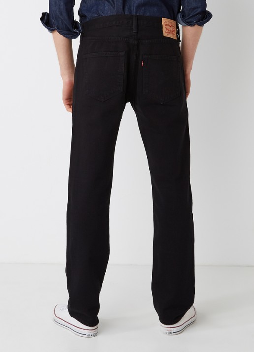Levi's 501 high rise straight leg jeans met knoopsluiting - achterkant 3 zwart