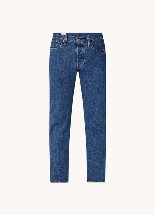 Levi's 501 high rise straight leg jeans met stonewash - voorkant 2 indigo