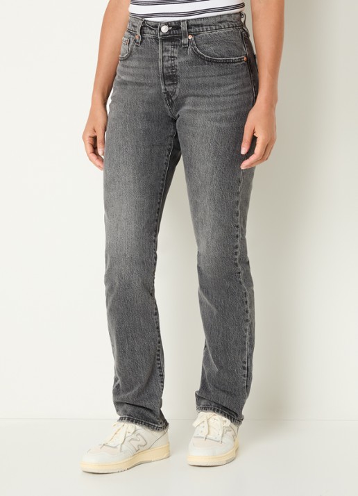 Levi's 501 high waist slim fit jeans met gekleurde wassing