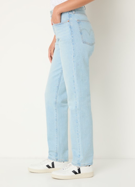 Levi's 501 high waist slim fit jeans met lichte wassing - detail 3 indigo