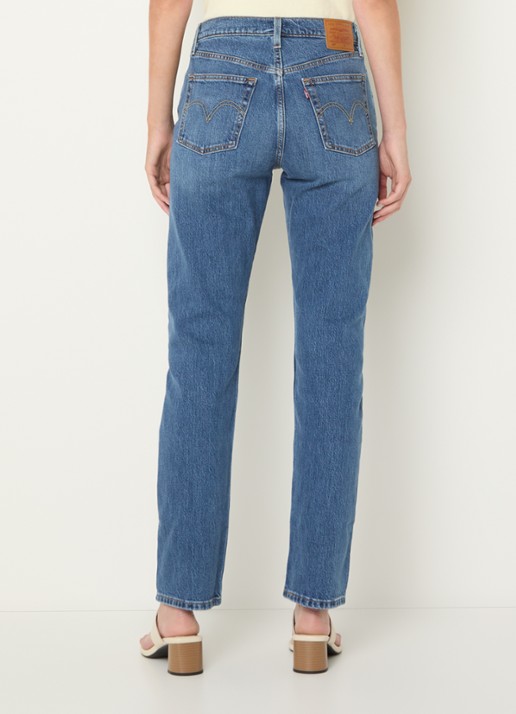 Levi's 501 slim fit jeans met medium wassing - achterkant 5 indigo