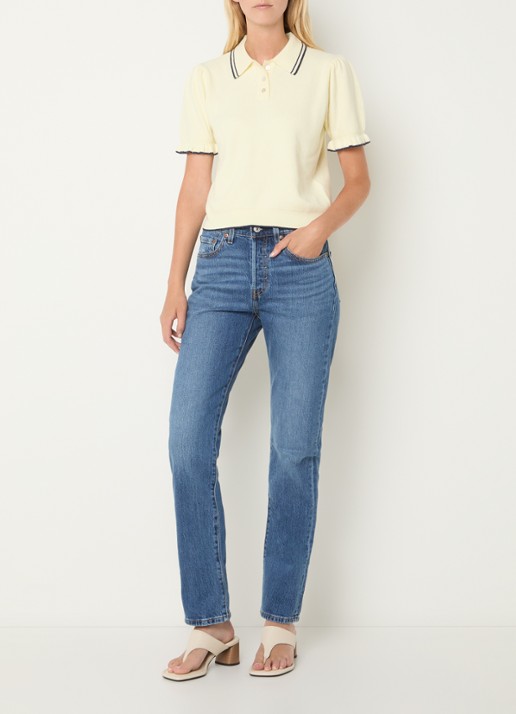 Levi's 501 slim fit jeans met medium wassing - voorkant 2 indigo