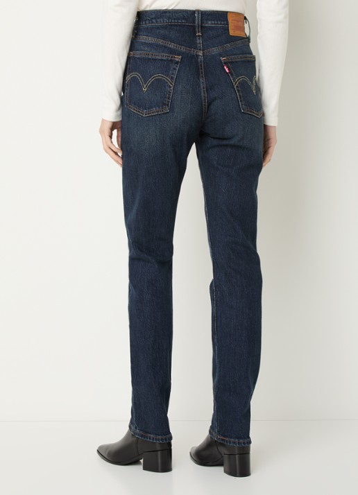 Levi's 501 straight fit jeans met donkere wassing - achterkant 5 indigo