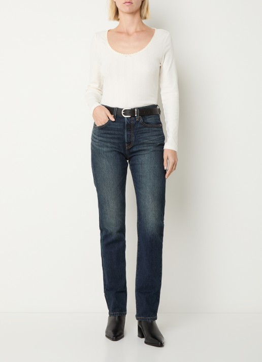 Levi's 501 straight fit jeans met donkere wassing - voorkant 2 indigo