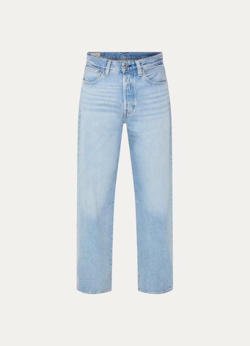 Levi's 501 Straight fit jeans met lichte wassing en steekzakken - voorkant 3 indigo