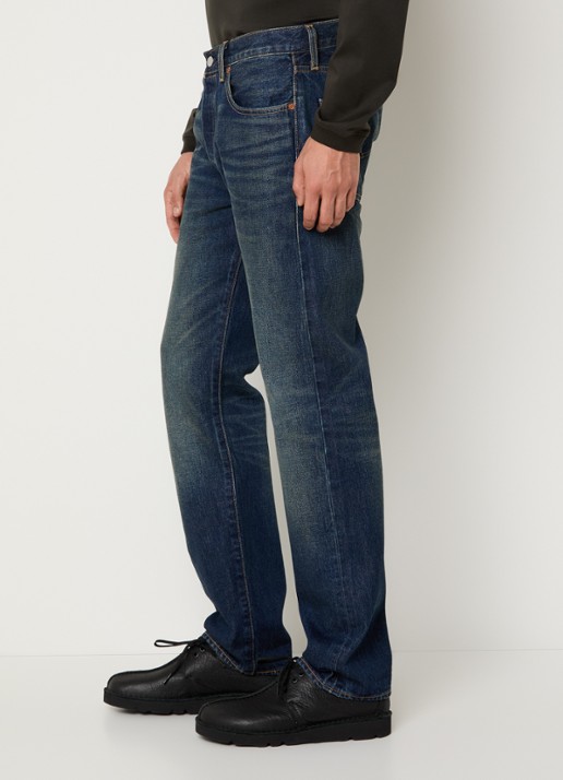 Levi's 501 straight leg jeans met donkere wassing - detail 2 indigo
