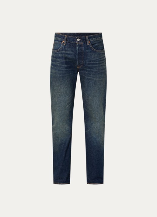 Levi's 501 straight leg jeans met donkere wassing - voorkant 3 indigo