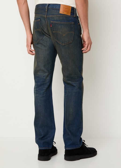 Levi's 501 straight leg jeans met donkere wassing - achterkant indigo