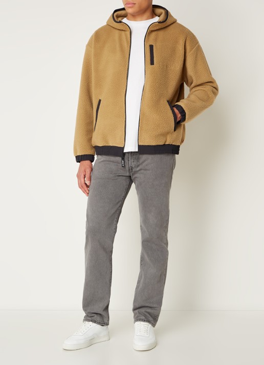Levi's 501 straight leg jeans met gekleurde wassing - voorkant 5 antraciet