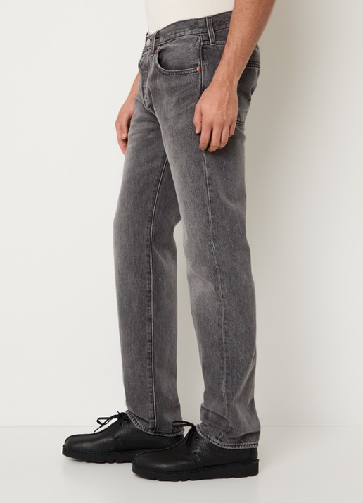 Levi's 501 straight leg jeans met gekleurde wassing - detail 4 donkergrijs