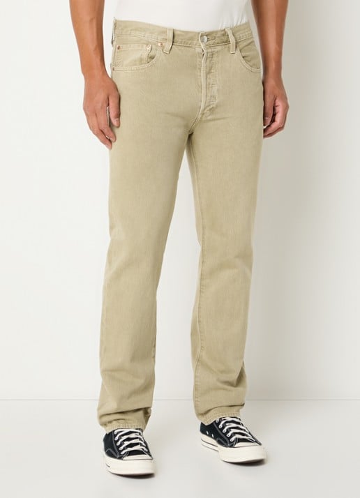 Levi's 501 straight leg jeans met gekleurde wassing - detail zand