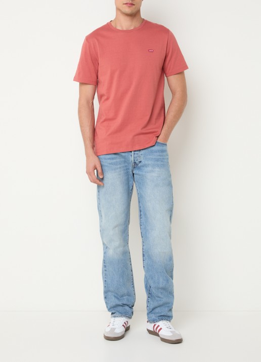 Levi's 501 straight leg jeans met lichte wassing - voorkant 3 indigo