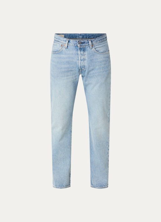 Levi's 501 straight leg jeans met lichte wassing - voorkant 4 indigo