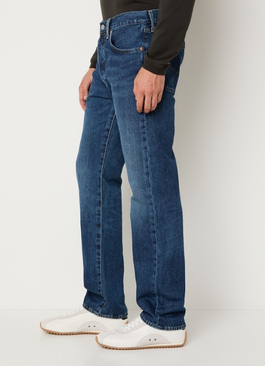 Levi's 501 straight leg jeans met medium wassing - detail 5 indigo