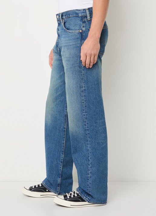 Levi's 501 straight leg jeans met medium wassing - detail 4 indigo