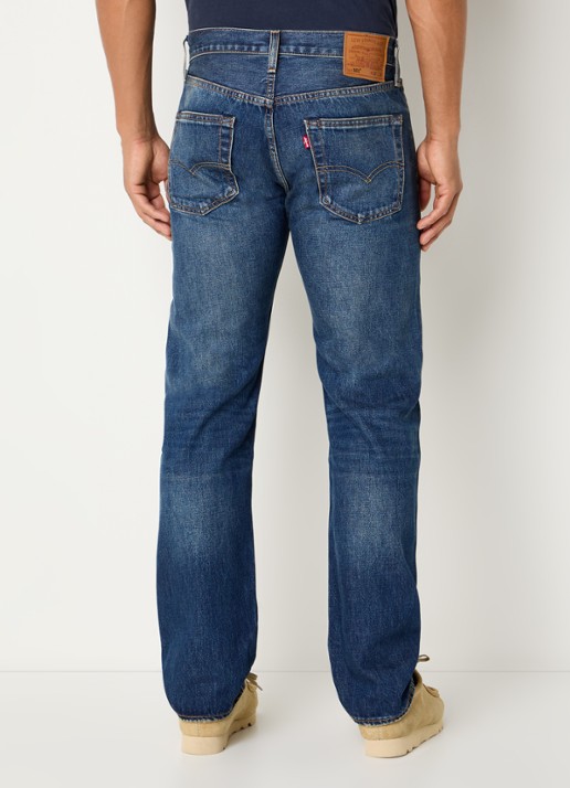Levi's 501 straight leg jeans met medium wassing - achterkant 5 indigo