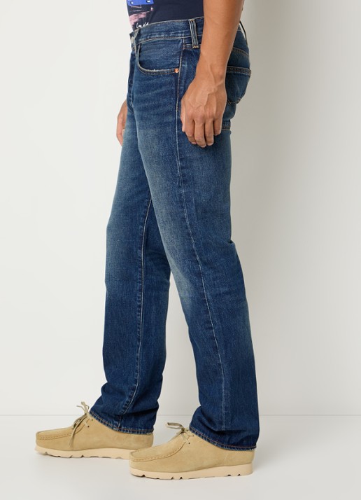 Levi's 501 straight leg jeans met medium wassing - detail 4 indigo