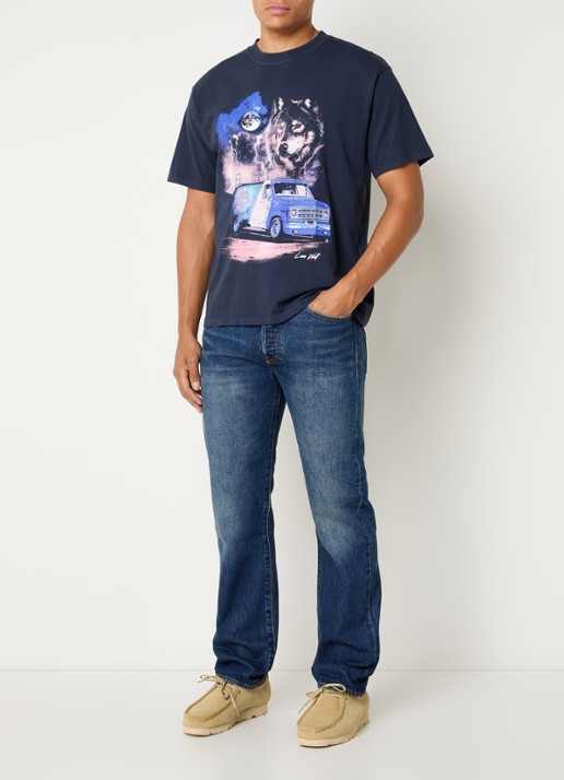 Levi's 501 straight leg jeans met medium wassing - voorkant 2 indigo